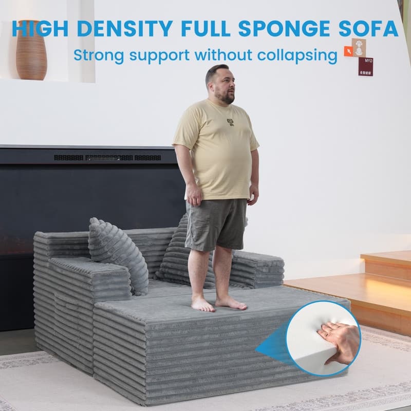 Oversized Chaise Lounge Chair, Upholstered Sofa Bed for Living Room