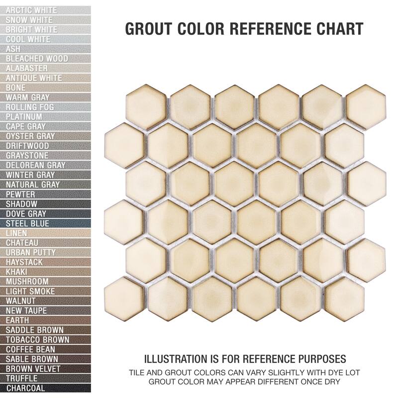 Merola Tile Hudson Due 2" Hex Caffe 10-7/8" x 12-5/8" Porcelain Floor and Wall Tile