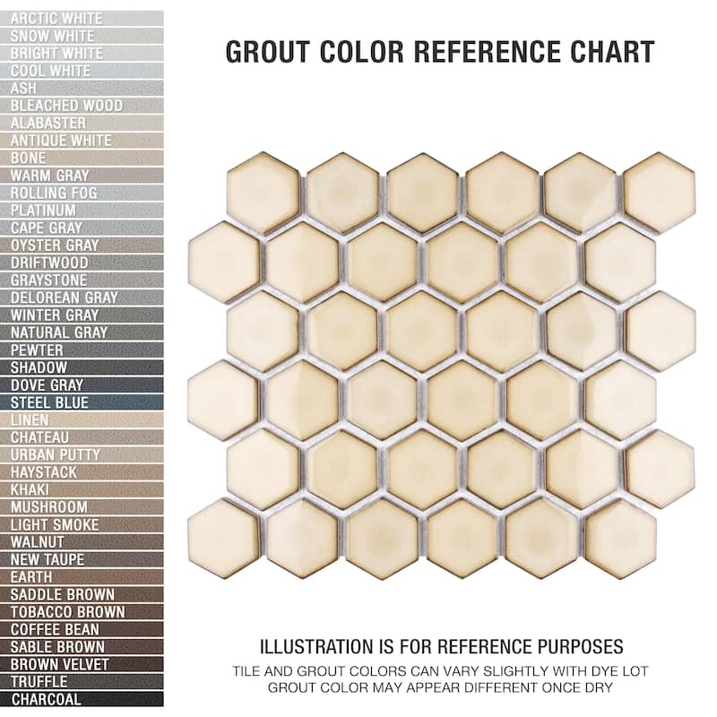 Merola Tile Hudson Due 2" Hex Caffe 10-7/8" x 12-5/8" Porcelain Mosaic Floor and Wall Tile