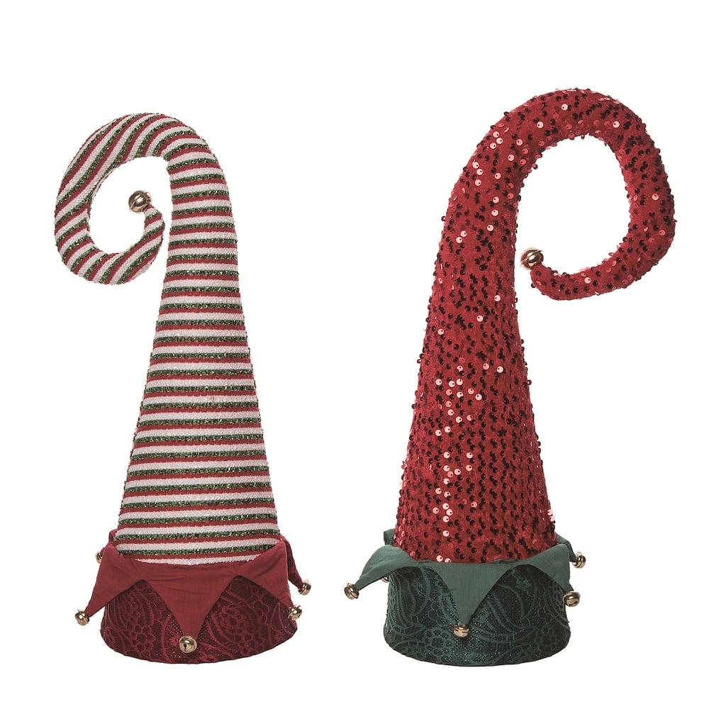 Transpac Plush Vintage Hat Set of 2 Christmas Home Decorations
