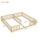 preview thumbnail 16 of 32, Double Twin Floor Bed with Fence, Guardrails,Without Door