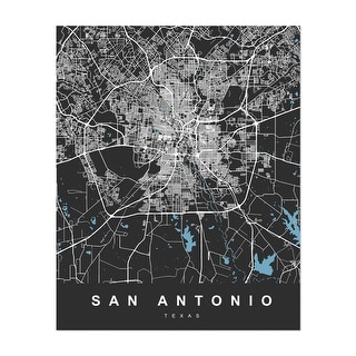 San Antonio Texas Maps Black White City Pattern Art Print/Poster - Bed ...