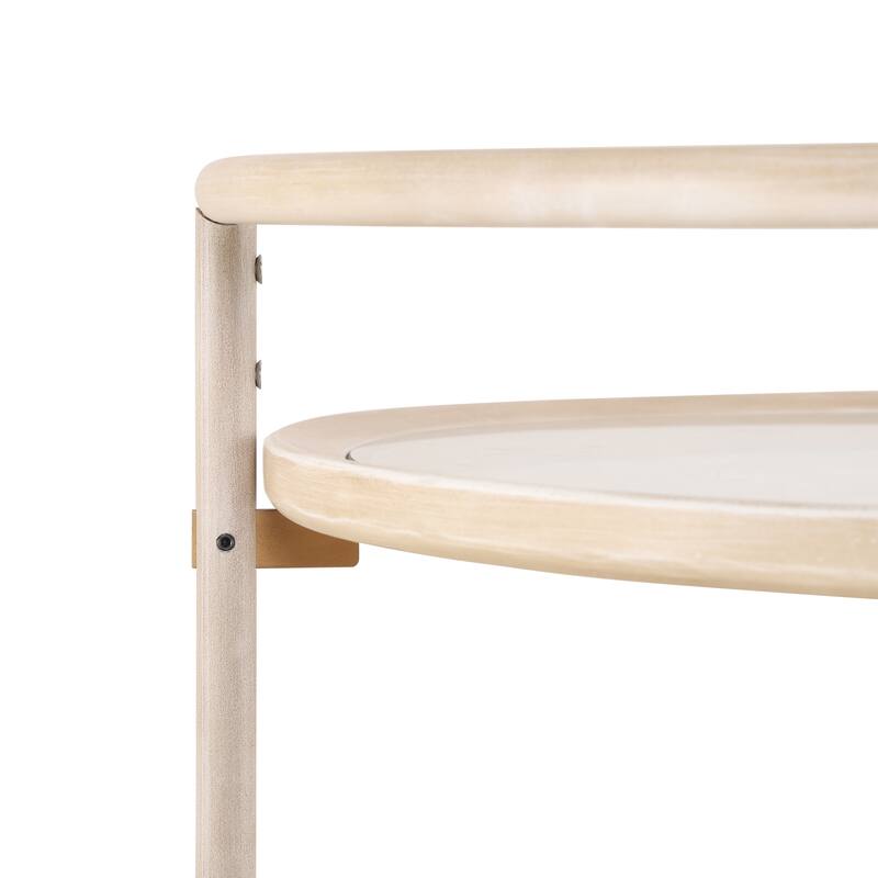 Christopher Knight Home - Aurelia Modern Round Bar Cart with Tempered Glass Shelves