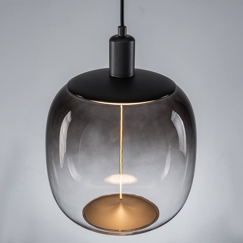 Smoke Gradient Clear Plastic LED Globe Pendant Light
