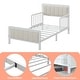 preview thumbnail 9 of 11, Gezen Toddler Bed Frame with Guardrails Safety Metal Upholstered Paltform Bed for Children Kids, White