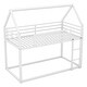 preview thumbnail 6 of 28, Metal Frame House Bed Twin Over Twin Bunk Beds with Roof and Built-in Ladder, No Box Spring Needed, Bunk Low Floor Bed