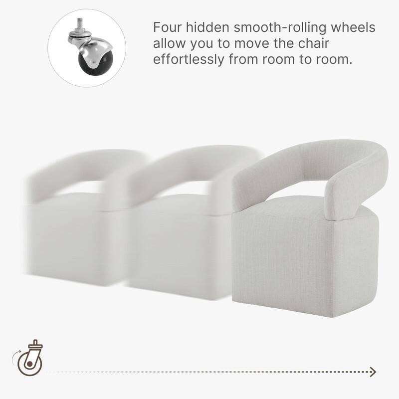 Spruce & Spring Parker Modern Mobile Dining Chair with Casters & Open Back