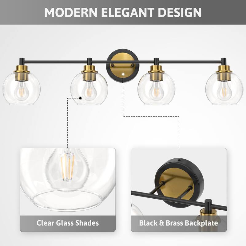 Dimmable Bathroom Vanity Light Globe Glass Shades