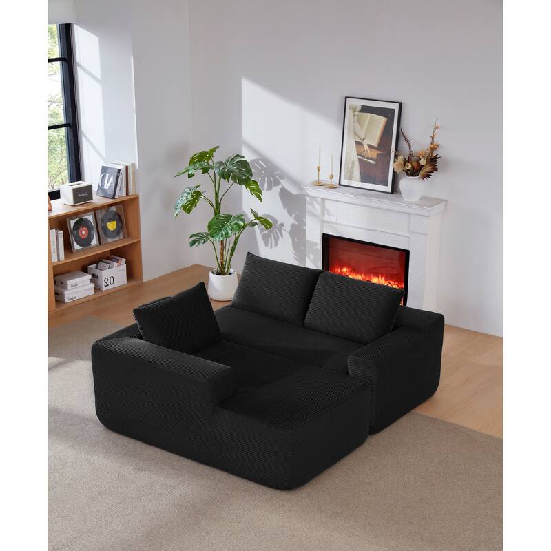 105" Cloud Sectional Couch with L-Shape Chaise,Modern Modular Sofa with Deep Seat, Upholstered Couches for Living Room