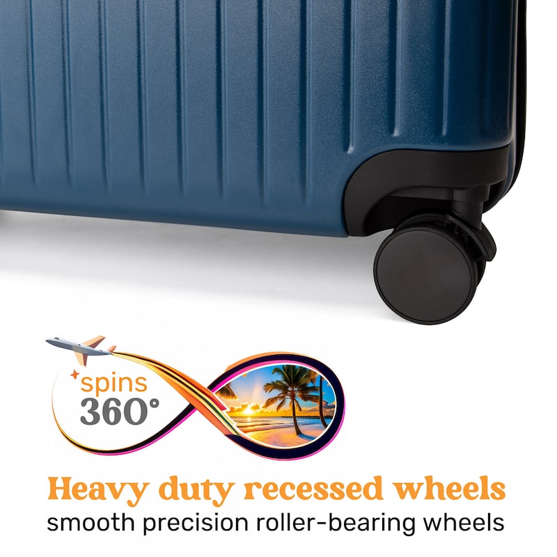 Miami CarryOn Ocean Polycarbonate 2 Piece Spinner Luggage Set