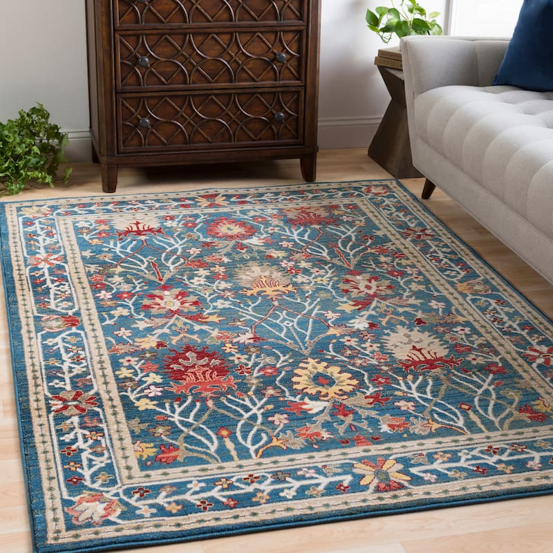 Livabliss William Rustic Vintage Area Rug - Navy - 2'7" x 4'11"