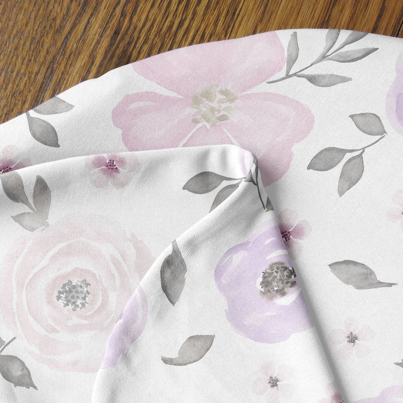 Sweet Jojo Designs Watercolor Floral Nursing Breastfeeding Pillow Cover Case (Pillow Not Included) Purple Pink Grey Boho Shabby
