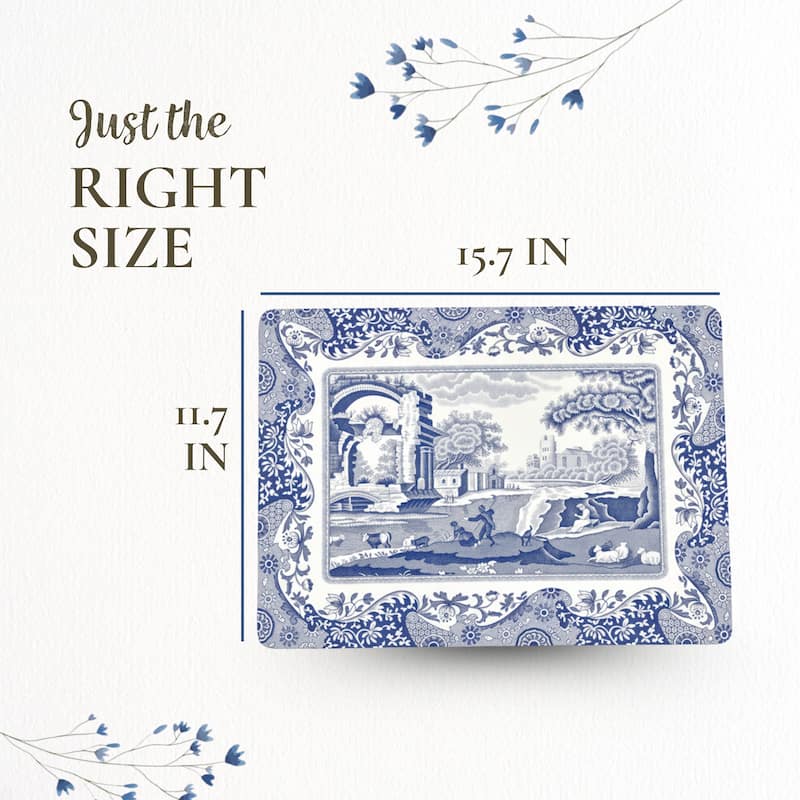 Pimpernel Set of 4 Blue Italian Placemats - 15.7 inches x 11.7 each