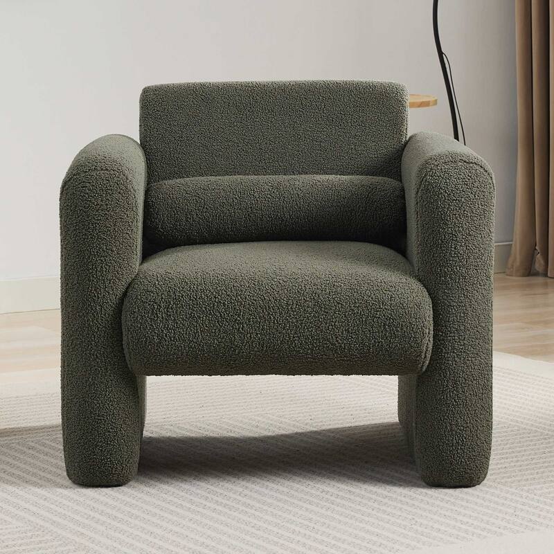 Modern Accent Arm Chair with Back and Pillow