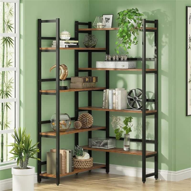 Unique Corner 8-Tier Open Shelf