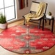 preview thumbnail 2 of 15, SAFAVIEH Tucson Bhagvati Transitional Machine Washable Rug 4' Round - Rust/Green - Round