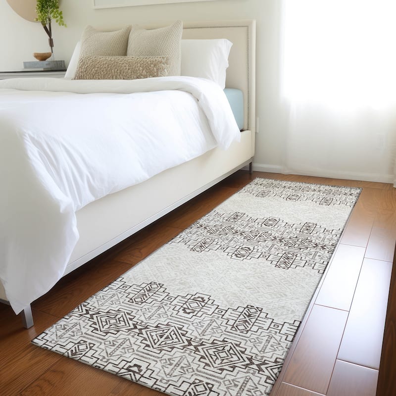 Premium Washable Super Soft Southwest Modern Mayfield Rug - Chocolate - 2'3" x 7'6"