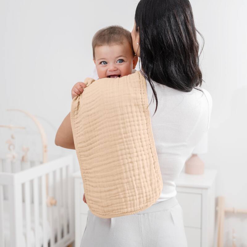 Muslin Burp Cloths Large 100% Cotton by Comfy Cubs