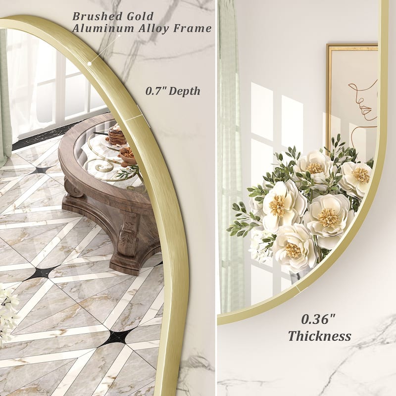 5-Year Warranty Aluminum Alloy Framed French Cleat Mounted Oval Wall Decor Bathroom Vanity Mirror