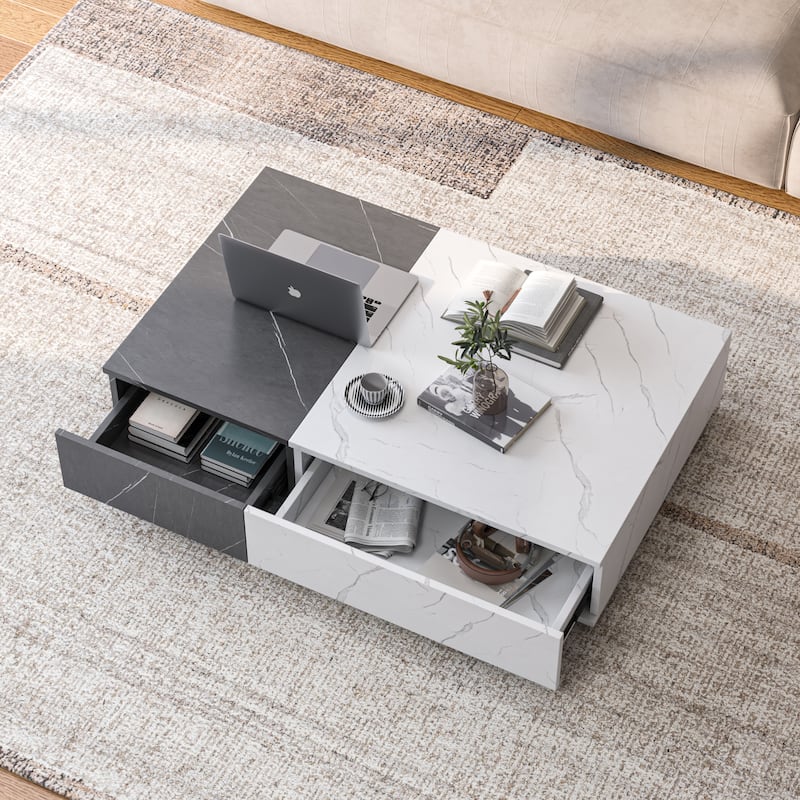 Modern style coffee table with two storage spaces