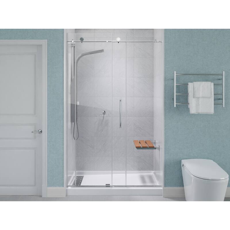 ANZZI Bohemian 12.4 in. Teak Wall Mounted Shower Seat