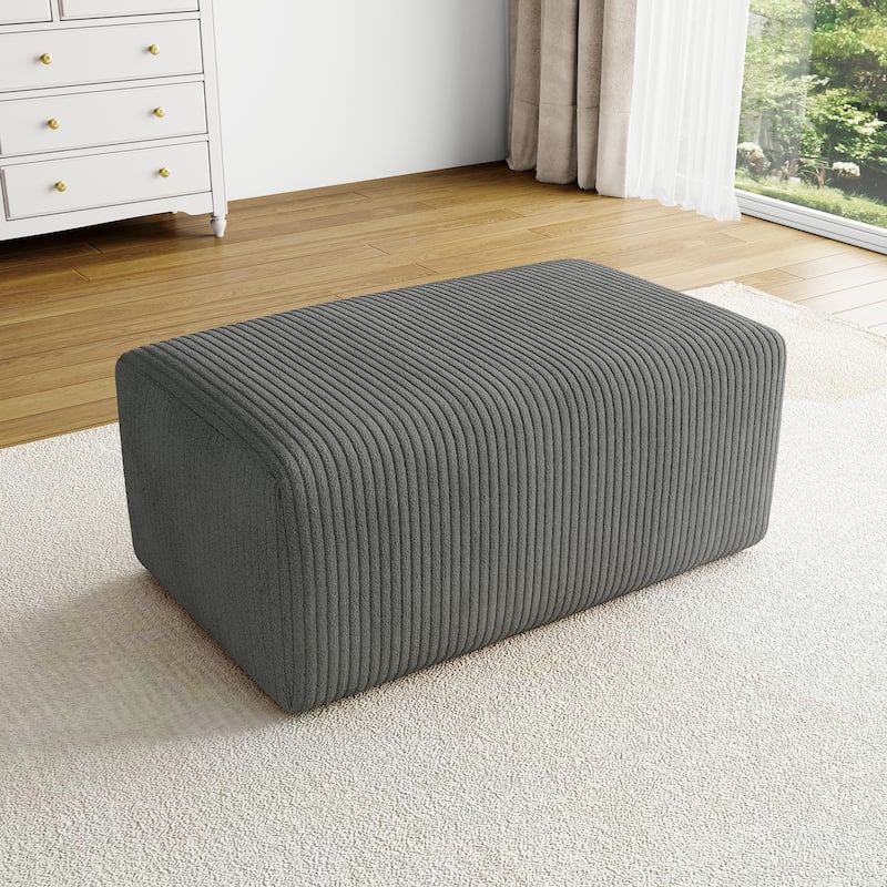 UIXE Oversize Corduroy Rectangle Ottomans And Poufs