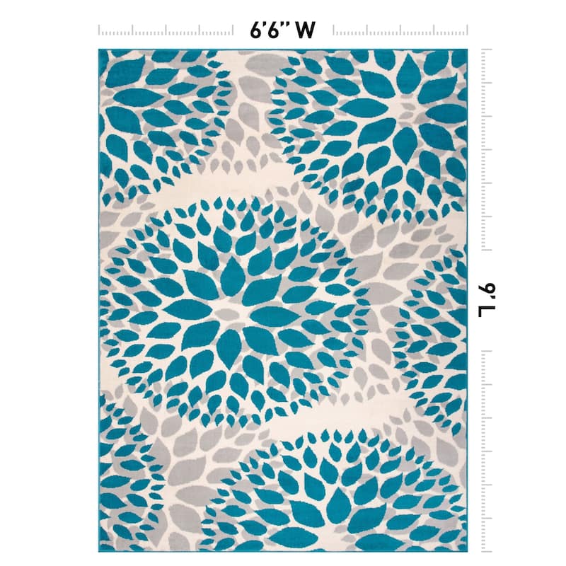 World Rug Gallery Modern Floral Circles Area Rug