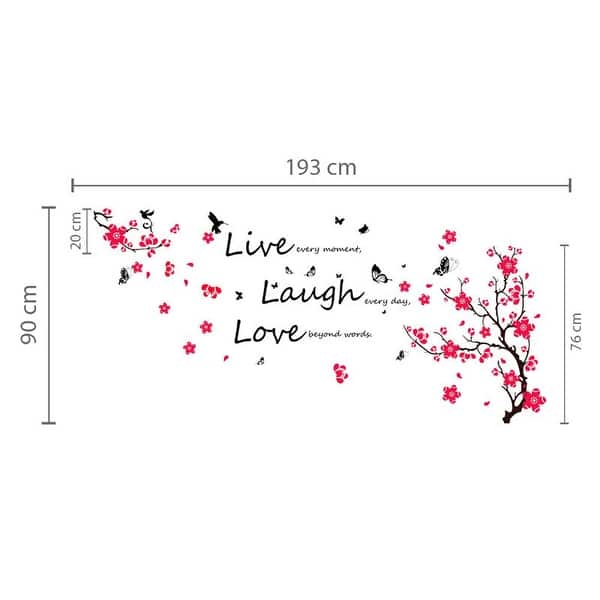 Shop Walplus Blossom Vivid Live Laugh Wall Sticker Wall Decal Home Décor Overstock 32007141