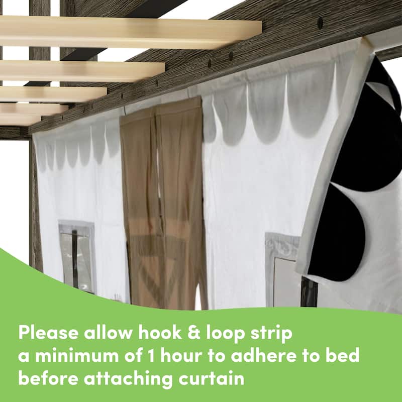 Max and Lily Classic Twin over Twin Low Bunk with Easy Slide and Curtain
