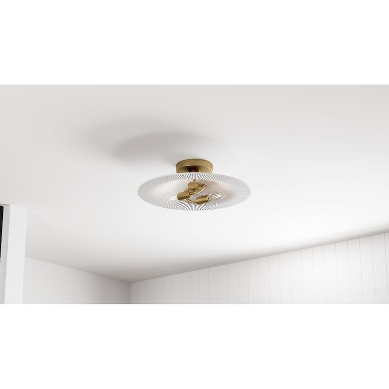 Indigo 2-Light Light Gold Flush Mount