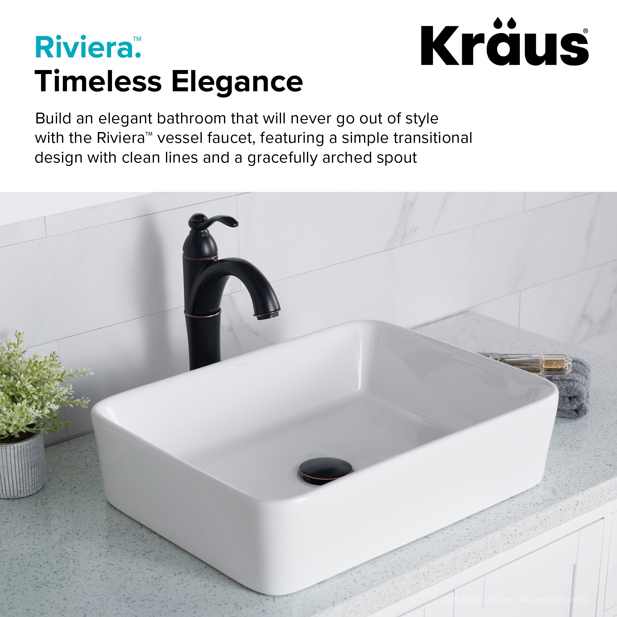 Kraus Riviera 1 Handle 1 Hole Vessel Bathroom Faucet W Pop Up Drain