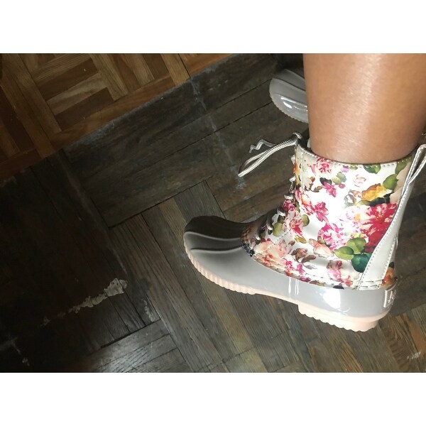 floral duck boots