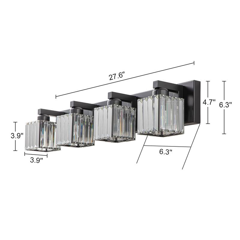 2/3/4/5 Light Bathroom Vanity Light Wall Sconce with Crystal Shade