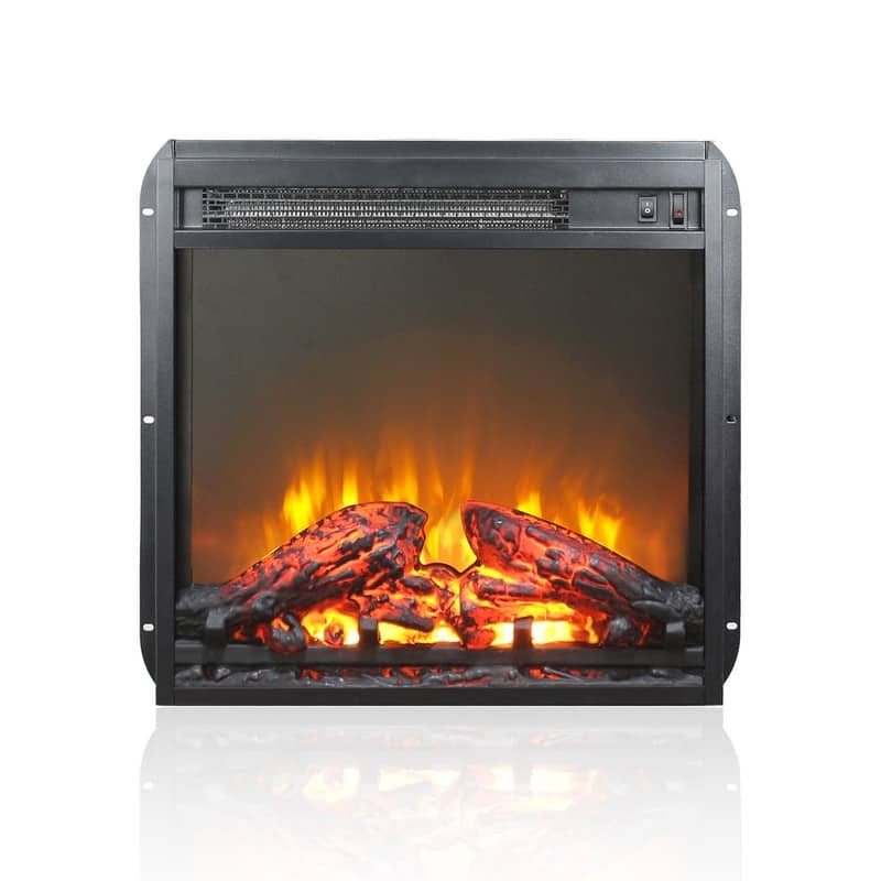 18/23/33 Inch Electric Fireplace Insert Ultra Thin Heater with Set Realistic Flame Touch Remote Control Overheating Protection