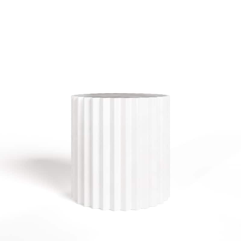 Modrest Evadale Modern White Concrete End Table