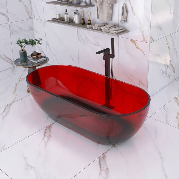 67 in. Acrylic Double Ended Flatbottom Non-Whirlpool Bathtub in Reddish Brown 67 in. Acrylic Double Ended Flatbottom Non-Whirlpool Bathtub in Reddish Brown
