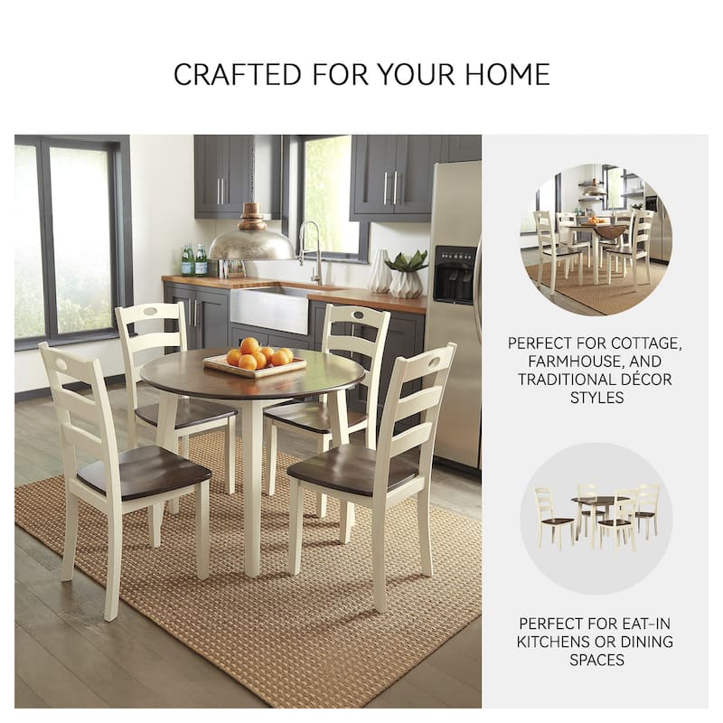 Signature Design by Ashley Woodanville Ivory and Brown Dining Chairs (Set of 2)