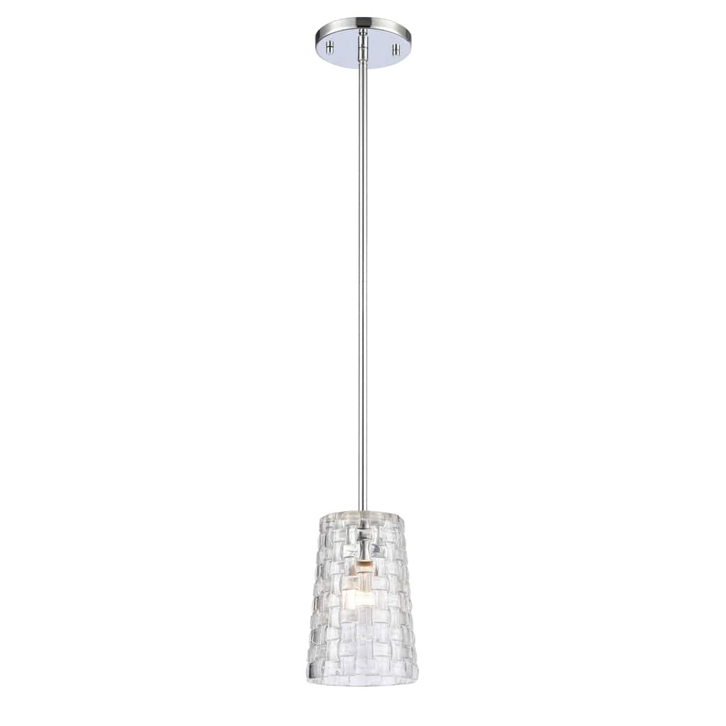 Lightweave 5.5-inch Wide 1-Light Mini Pendant in Polished Nickel - 5.5in W x 5.5in D x 8in H