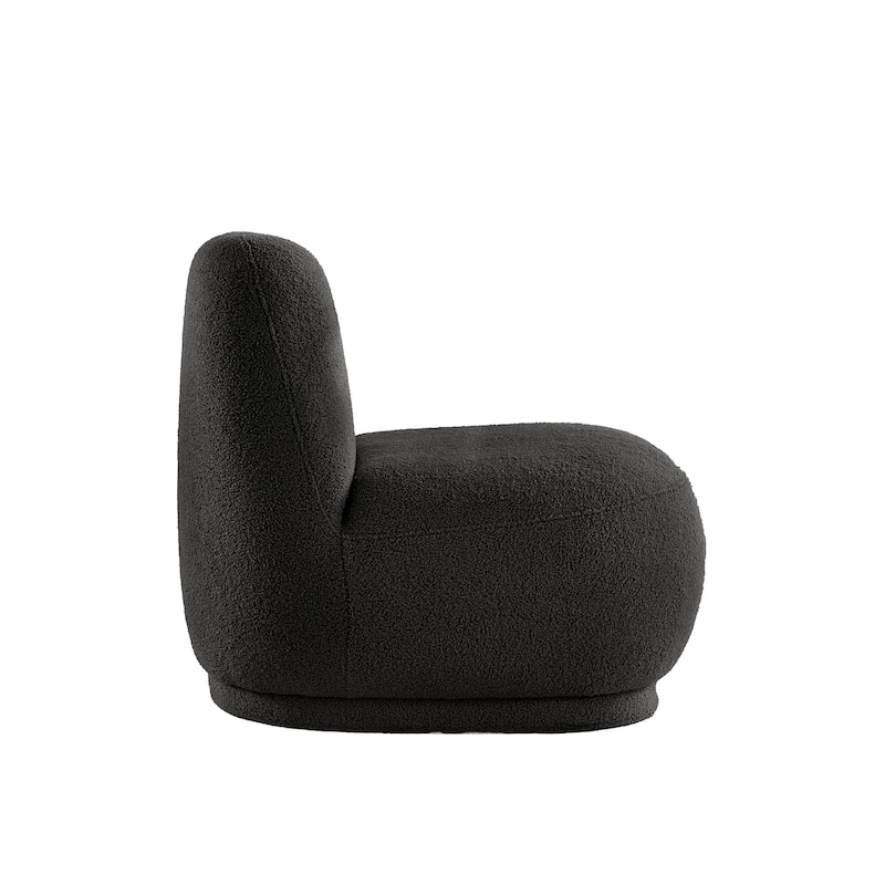Willits Boucle Lounge Chair with Rounded Design and Lumbar Pillow by iNSPIRE Q Modern