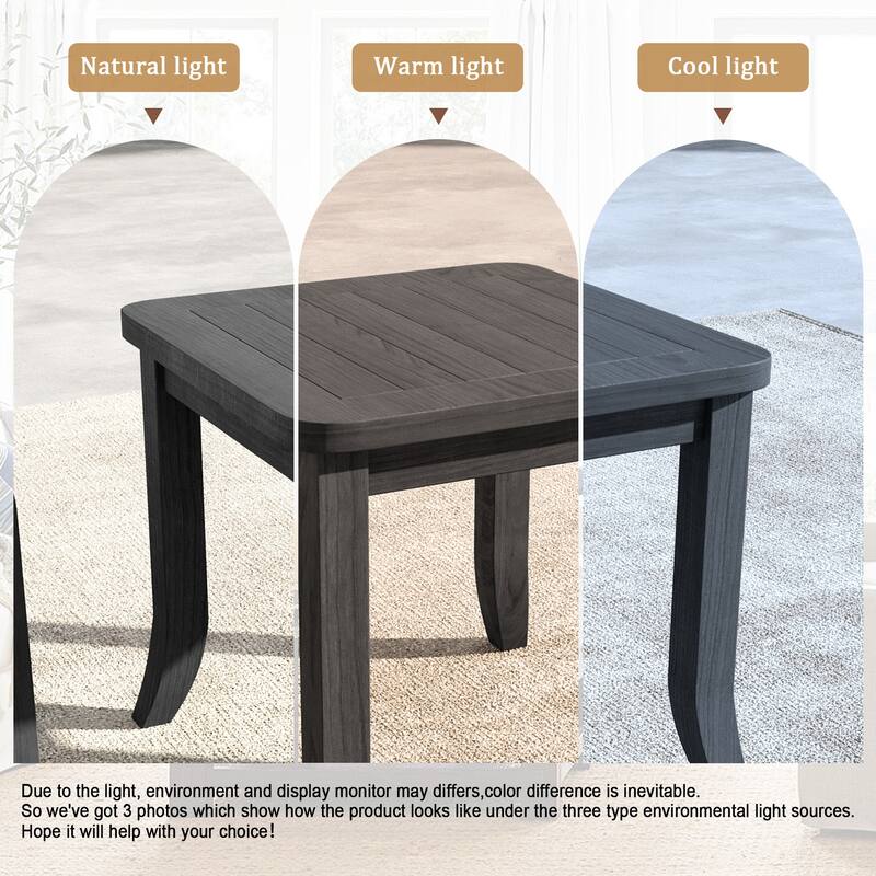 19" W Square Solid Teak Outdoor Side Table