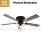 preview thumbnail 20 of 32, Cusp Barn 52/60" Farmhouse 5-Blade Flush Mount Indoor Standard Ceiling Fan with Remote Control and Clear Glass Shade