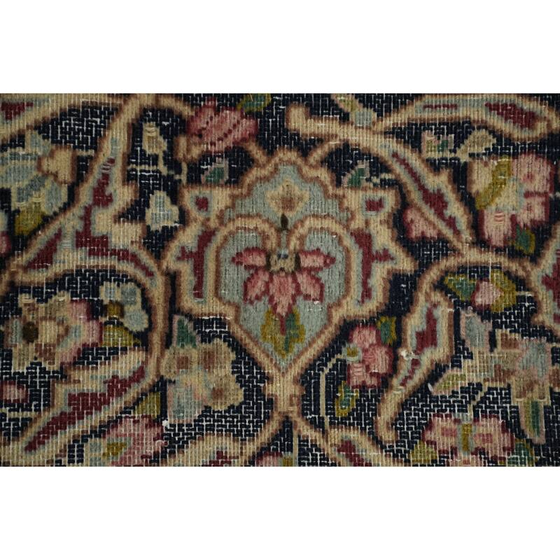 Hand Knotted Oriental 100% Wool Carpet Traditional Floral Red Kerman Area Rug - 12' 10'' X 9' 7''