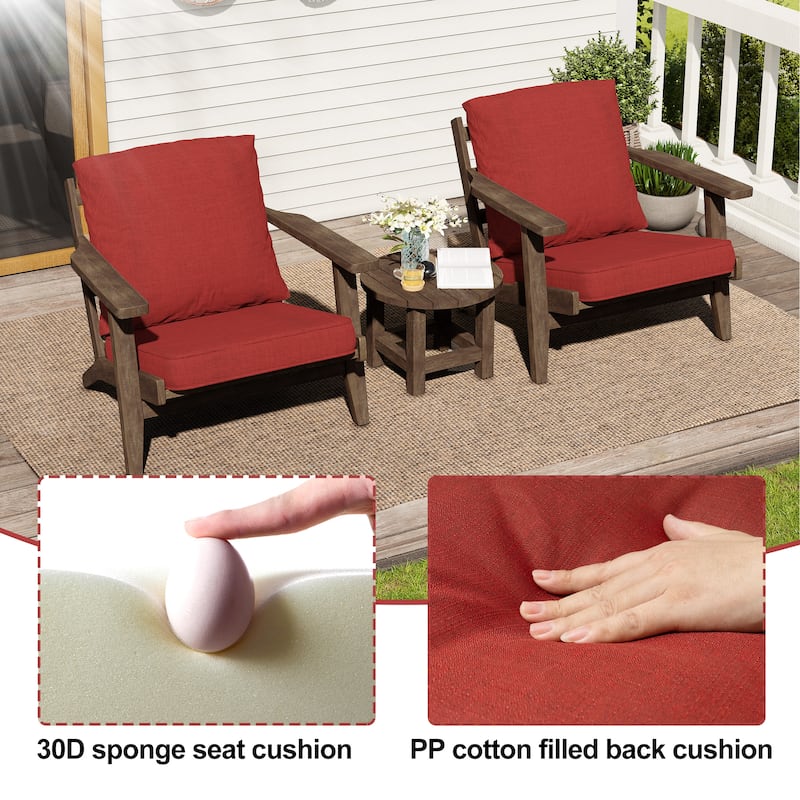 21 W in x 22 D in. Outdoor Deep Seat Chair Cushion Set Dining Patio Chair Pad Set