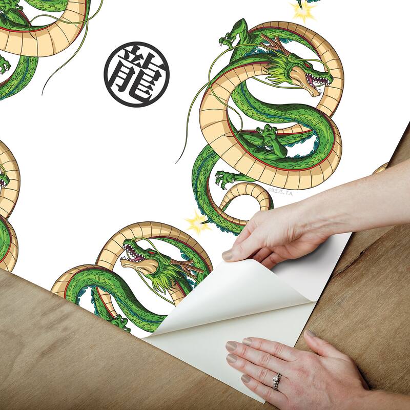 RoomMates Dragon Ball Z Shenron Dragon White Peel and Stick Wallpaper - N/A