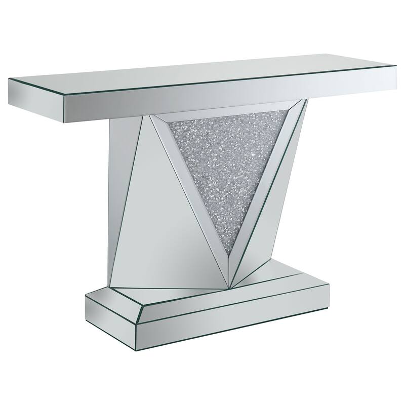 Amore Mirrored Acrylic Entryway Sofa Console Table Silver - Mirror - Mirror