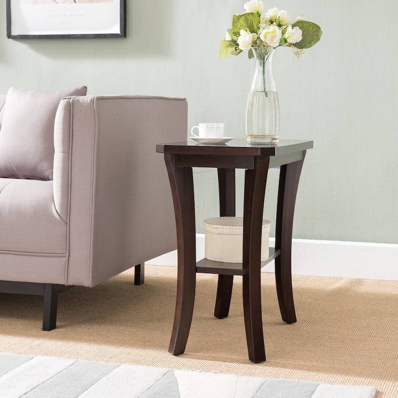 Leick Home Boa Narrow End Table with Shelf - Chocolate Cherry