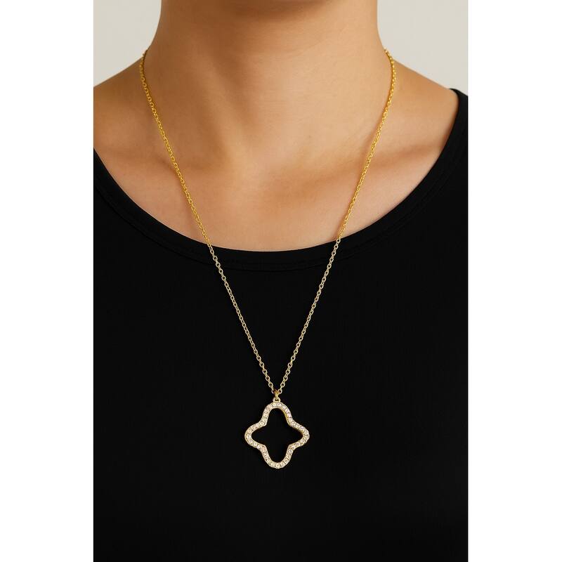 Open CZ Flower Necklace