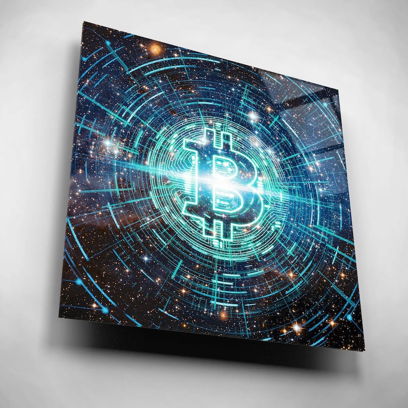 Epic Art 'Cyber Bitcoin', Acrylic Glass Wall Art