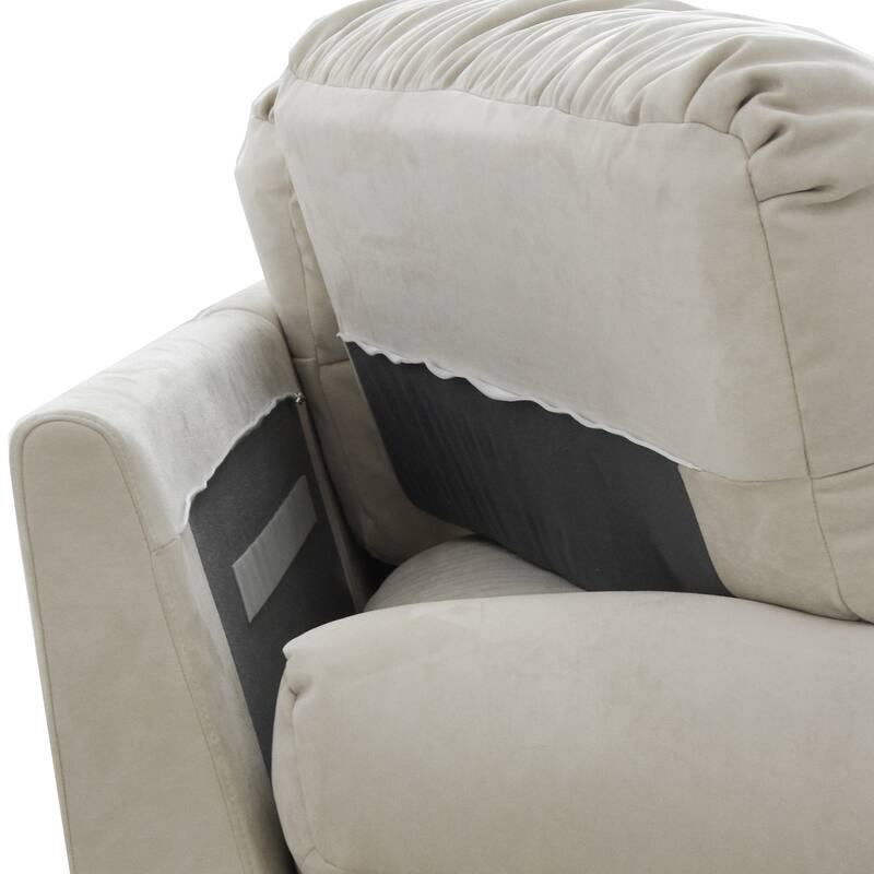 105'' Modern Section Sofa with Arms Velvet Fabric Sofa For Living Room