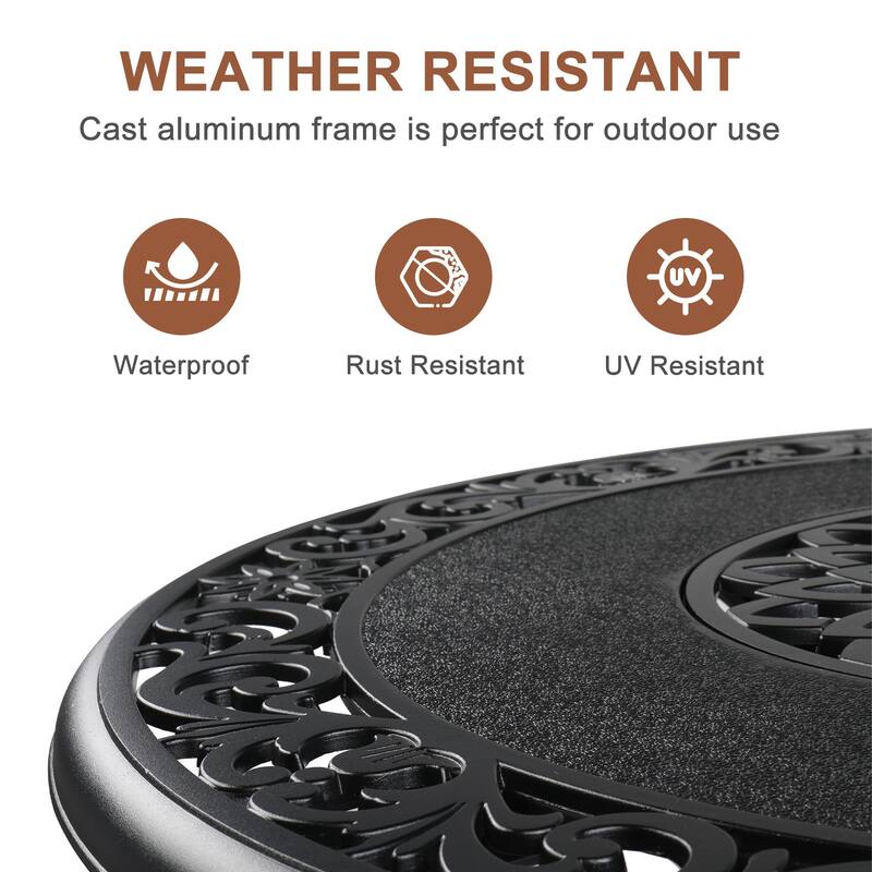 32" Bronze Aluminum Powder Coated Round Bar Table with 4 Legs Suitable for Indoor or Outdoor - 31.89”L x 31.89”W x 40.94"H